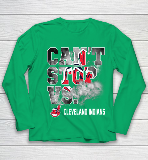 MLB Cleveland Indians Baseball Can't Stop Vs Cleveland Indians Youth Long Sleeve 4