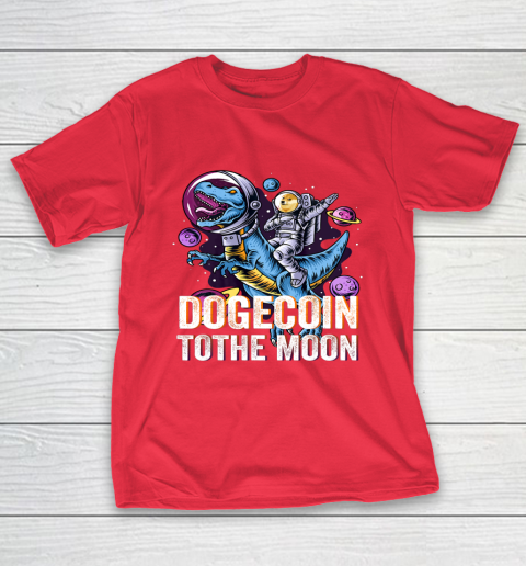 Dogecoin To The Moon T rex Cryptocurrency T-Shirt 19