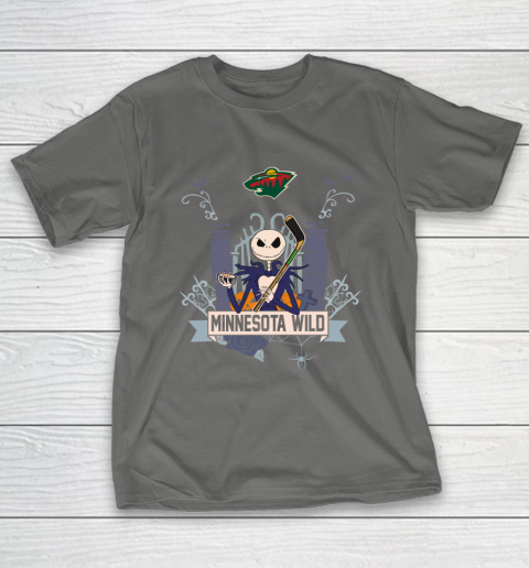 NHL Minnesota Wild Hockey Jack Skellington Halloween T-Shirt 8