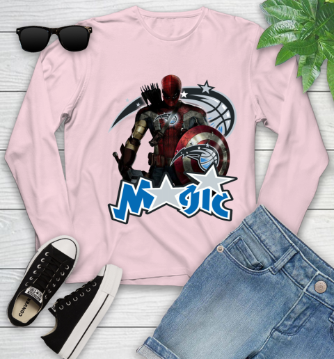 Philadelphia 76ers NBA Basketball Captain America Thor Spider Man Hawkeye Avengers Youth Long Sleeve 10