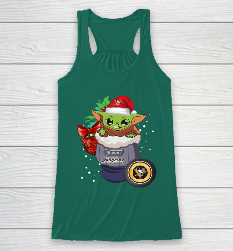 Pittsburgh Penguins Christmas Baby Yoda Star Wars Funny Happy NHL Racerback Tank 6