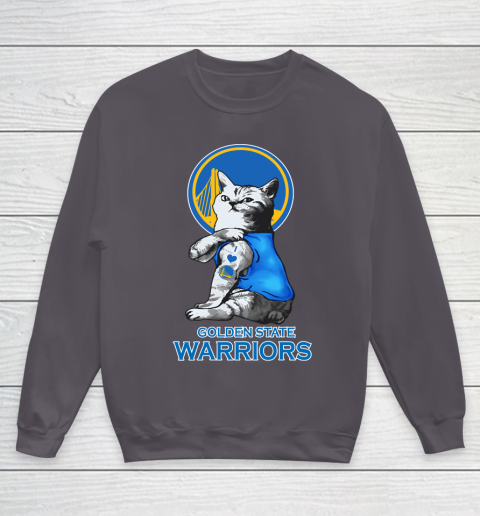 NBA Basketball My Cat Loves Golden State Warriors Youth Sweatshirt 5