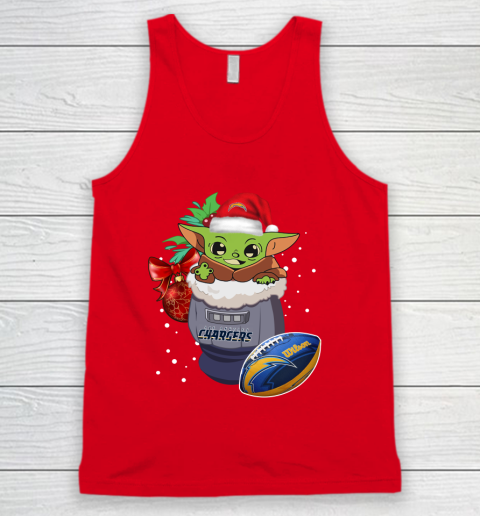 Los Angeles Chargers Christmas Baby Yoda Star Wars Funny Happy NFL Tank Top 6