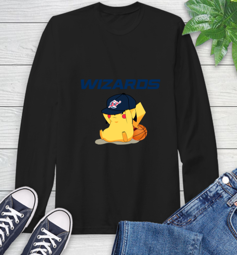 NBA Pikachu Basketball Sports Washington Wizards Long Sleeve T-Shirt 2
