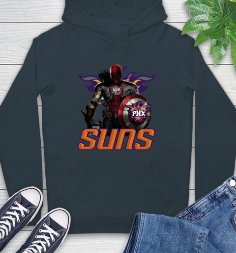 Phoenix Suns NBA Basketball Captain America Thor Spider Man Hawkeye Avengers Hoodie 7