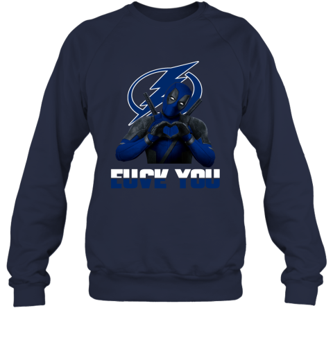 NHL Tampa Bay Lightning Deadpool Love You Fuck You Hockey Sports RIjJZyB3sBS sweatshirt 35 95 151514 front navy