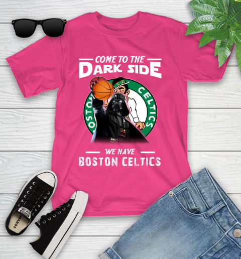 NBA Come To The Dark Side We Have Boston Celtics Star Wars Darth Vader Basketball Youth T-Shirt 11