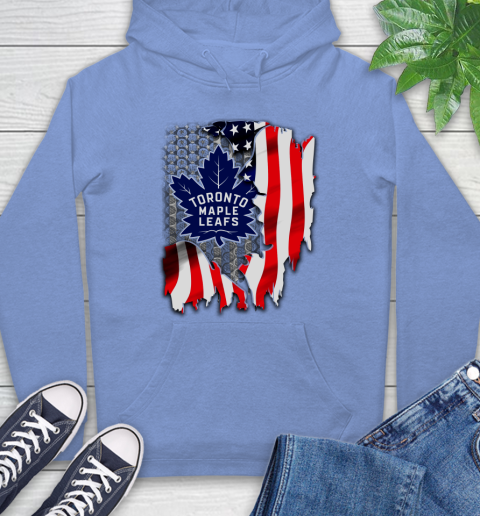 Toronto Maple Leafs NHL Hockey American Flag Hoodie 11