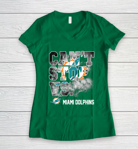 NFL Miami Dolphins Can't Stop Vs Women's V-Neck T-Shirt 3
