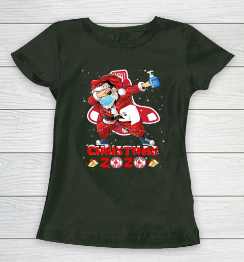 Boston Red Sox Funny Santa Claus Dabbing Christmas 2020 MLB Women's T-Shirt 4