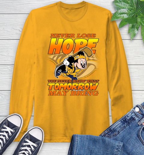 Nashville Predators NHL Hockey ootball Mickey Disney Never Lose Hope Long Sleeve T-Shirt 2