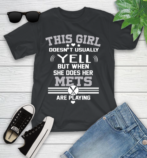 New York Mets MLB Baseball I Yell When My Team Is Playing Youth T-Shirt