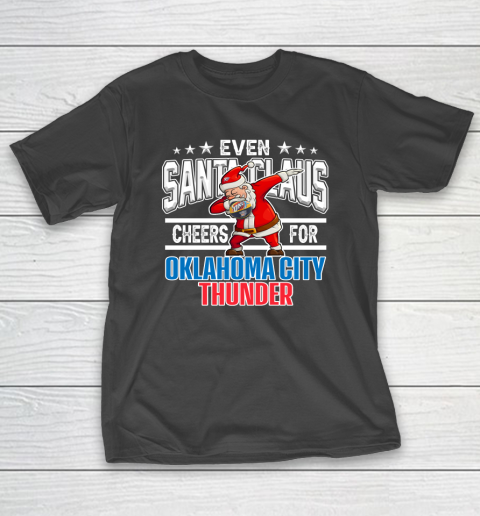 Oklahoma City Thunder Even Santa Claus Cheers For Christmas NBA T-Shirt