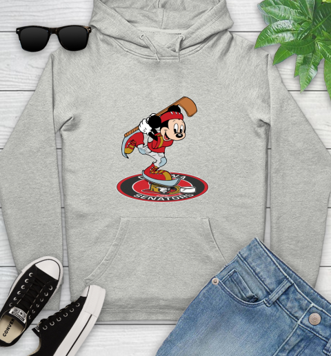 NHL Hockey Ottawa Senator Cheerful Mickey Disney Shirt Youth Hoodie 2