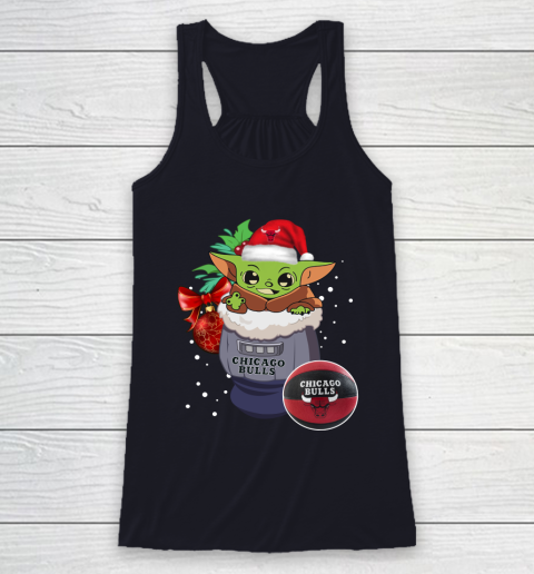 Chicago Bulls Christmas Baby Yoda Star Wars Funny Happy NBA Racerback Tank 8
