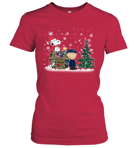NHL Columbus Blue Jackets Snoopy Charlie Brown Woodstock Christmas Stanley Cup Hockey T Shirt O3pxjs5KjTr ladies t shirt 20 95 151514 front red