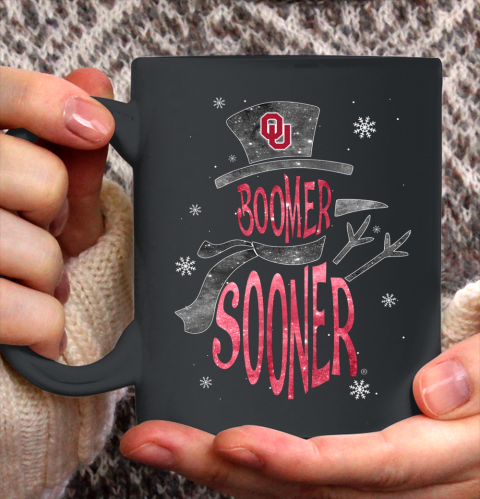 Oklahoma Sooners Christmas Snowman Ceramic Mug 11oz 2
