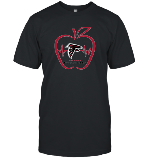 Apple Heartbeat Teacher Symbol Atlanta Falcons Unisex Jersey Tee