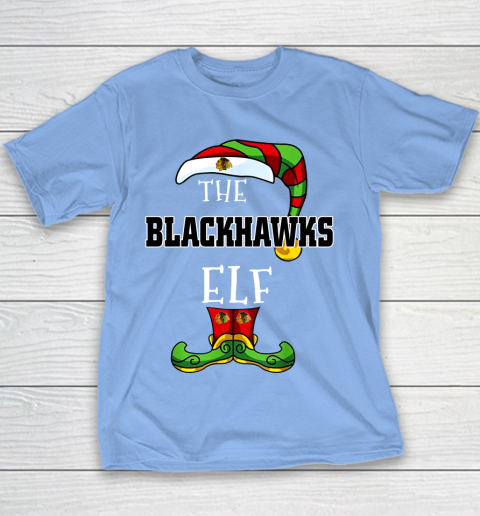 Chicago Blackhawks Christmas ELF Funny NHL Youth T-Shirt 8