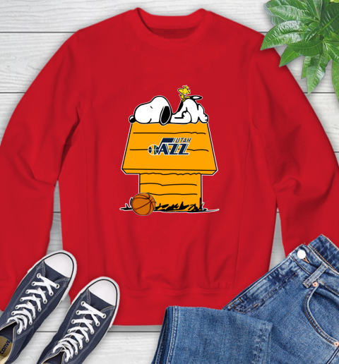 Utah Jazz NBA Basketball Snoopy Woodstock The Peanuts Movie Sweatshirt 10