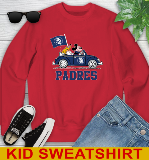 MLB Baseball San Diego Padres Pluto Mickey Driving Disney Shirt Youth Sweatshirt 8