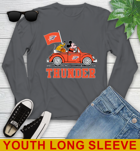 NBA Basketball Oklahoma City Thunder Pluto Mickey Driving Disney Shirt Youth Long Sleeve 9