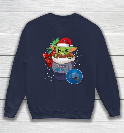 Orlando Magic Christmas Baby Yoda Star Wars Funny Happy NBA Sweatshirt 3