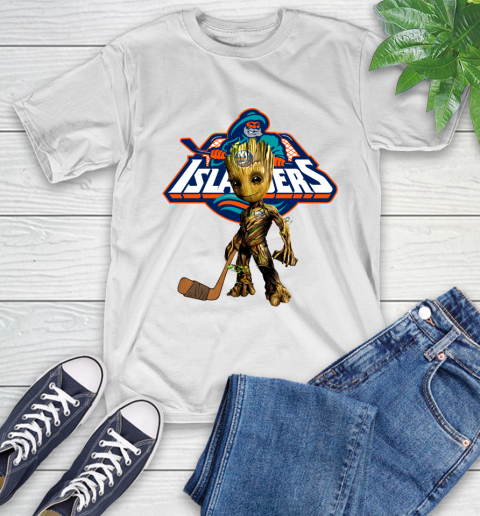 New York Islanders NHL Hockey Groot Marvel Guardians Of The Galaxy T-Shirt