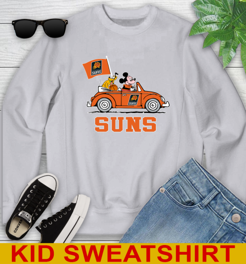 NBA Basketball Phoenix Suns Pluto Mickey Driving Disney Shirt Youth Sweatshirt 4