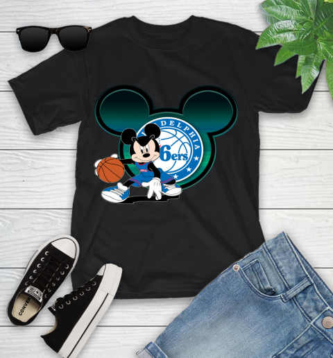 NBA Philadelphia 76ers Mickey Mouse Disney Basketball Youth T-Shirt 2