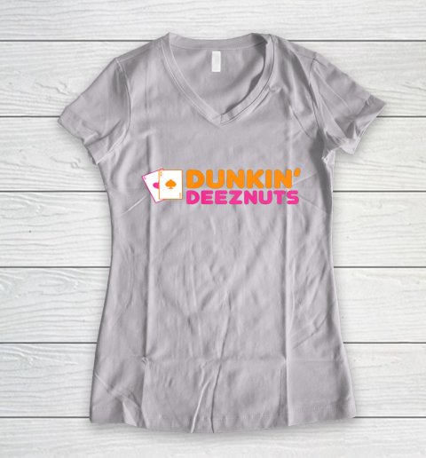 Dunkin Deez Nuts Pocket Aces Women's V-Neck T-Shirt