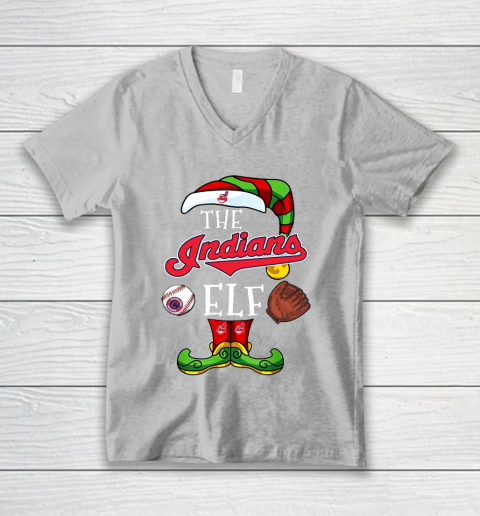 Cleveland Indians Christmas ELF Funny MLB V-Neck T-Shirt 3