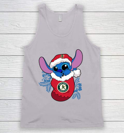 Oakland Athletics Christmas Stitch In The Sock Funny Disney MLB Tank Top 4