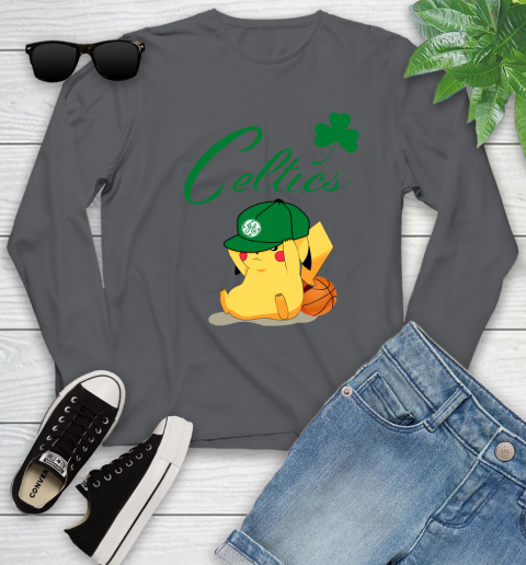 NBA Pikachu Basketball Sports Boston Celtics Youth Long Sleeve 8