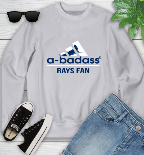 MLB A Badass Tampa Bay Rays Fan Adidas Baseball Sports Youth Sweatshirt 3