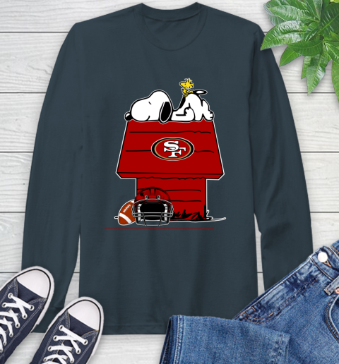 San Francisco 49ers NFL Football Snoopy Woodstock The Peanuts Movie Long Sleeve T-Shirt 8