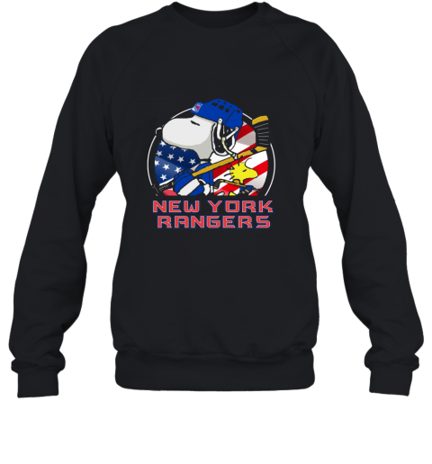 w0zs new york rangersnoopy and woodstock nhl sweatshirt 35 front black