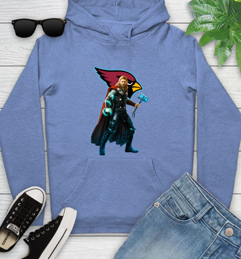 NFL Thor Avengers Endgame Football Arizona Cardinals Youth Hoodie 12