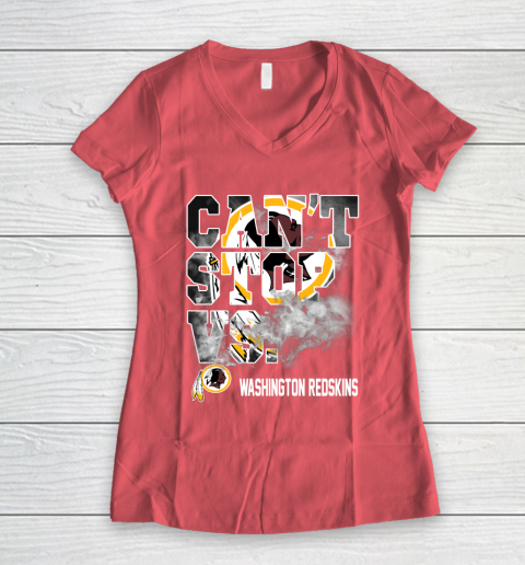 NFL Washington Redskins Can't Stop Vs Women's V-Neck T-Shirt 4