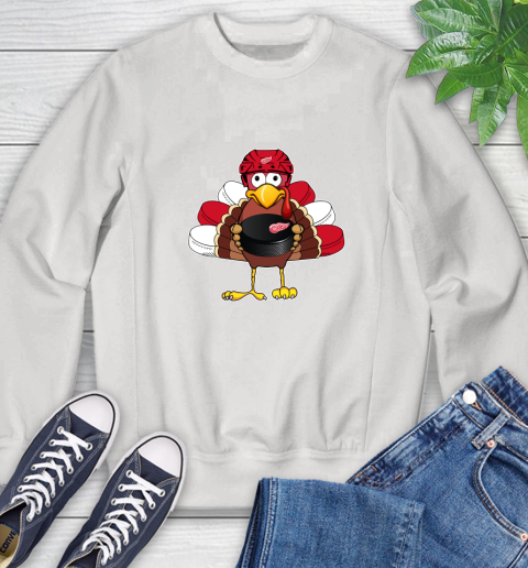 Detroit Red Wings Turkey Thanksgiving Day Sweatshirt