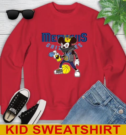 Memphis Grizzlies NBA Basketball Mickey Peace Sign Sports Youth Sweatshirt 8