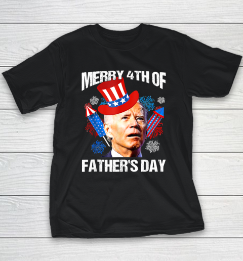 Merry 4th Of Fathers Day Fourth Of July Joe Biden Confused Youth T-Shirt
