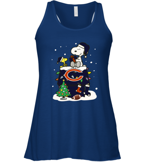 A Happy Christmas With Chicago Bears Snoopy Racerback Tank