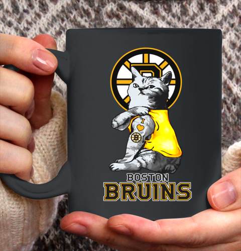 NHL My Cat Loves Boston Bruins Hockey Ceramic Mug 11oz