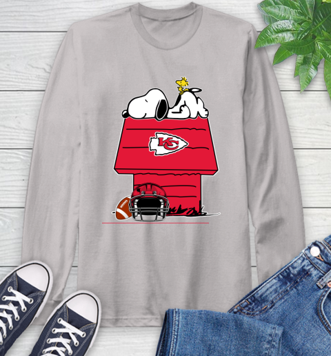 Kansas City Chiefs NFL Football Snoopy Woodstock The Peanuts Movie Long Sleeve T-Shirt 12