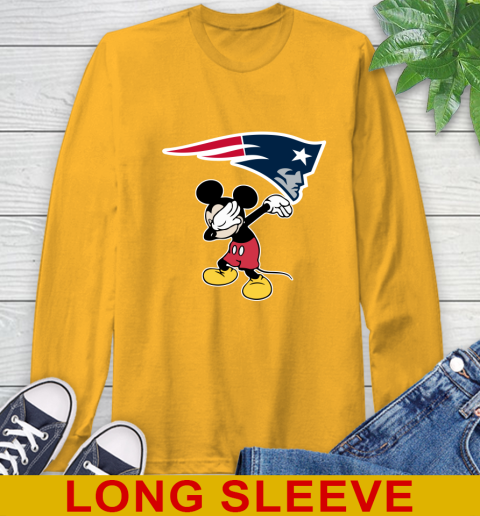 New England Patriots NFL Football Dabbing Mickey Disney Sports Long Sleeve T-Shirt 3
