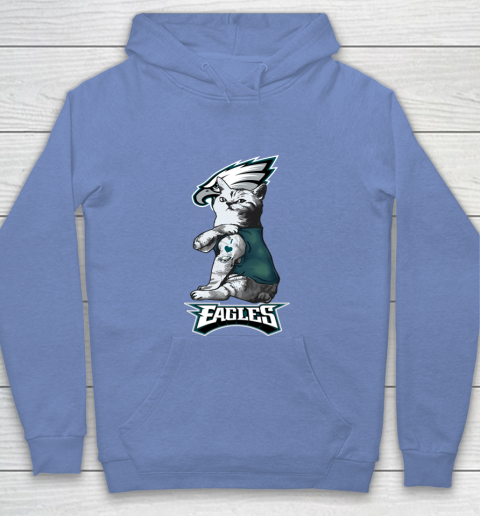 NFL Football My Cat Loves Philadelphia Eagles Youth Hoodie 8