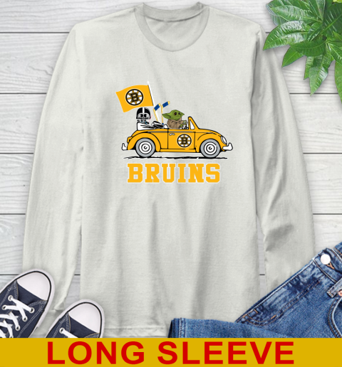 NHL Hockey Boston Bruins Darth Vader Baby Yoda Driving Star Wars Shirt Long Sleeve T-Shirt 12