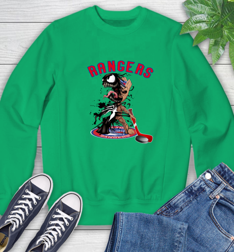 NHL New York Rangers Hockey Venom Groot Guardians Of The Galaxy Sweatshirt 6