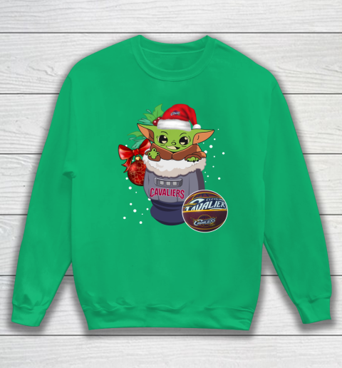 Cleveland Cavaliers Christmas Baby Yoda Star Wars Funny Happy NBA Sweatshirt 6